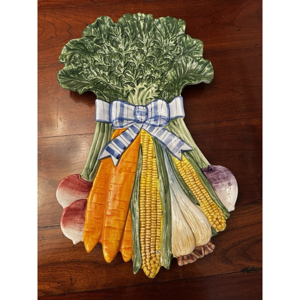 Vintage Fitz and Floyd  1995 Vegetable Garden Theme Platter Plate